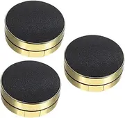 NULYLU 3pcs Round Blusher Box Mirror Compact Sponge Case Refillable Empty Makeup Powder Puff Safe Material