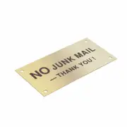 Sandleford 95 x 47mm Brass No Junk Mail Sign