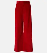 [Brunello Cucinelli] Brunello Cucinelli High-rise cotton corduroy wide-leg pants AU 16 red
