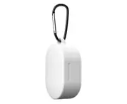 Wireless Bluetooth-compatible Earphone Anti-fall Protective Silicone Case Storage Cover with Carabiner for Redmi AirDots 3-White