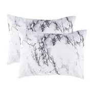 - Marble Pillow Cases, Neutral Modern Pattern King (20"x36") Black White