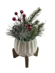 Artificial Plants Garland Mix Berry Christmas Decoration Ornament in Ceramic Pot