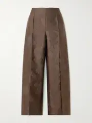 [Emilia Wickstead] Emilia Wickstead - Daffy Cropped Cloqué Wide-leg Pants - Brown - UK 14 UK 14 Brown
