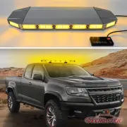 27" 64 LED Amber Beacon Rooftop Emergency Strobe Light Bar Flash Warning For Car