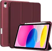 ProCase for iPad (A16) 11th Generation 11 Inch 2025/ iPad 10th Generation 10.9 Inch 2022 Case with Pencil Holder, Hybrid Cover with Soft TPU Back, Supports Touch ID, Auto Wake/Sleep -Wine