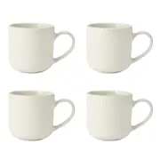 4pc Mikasa Cranborne Stoneware Everyday Dining Mug/Cup Set, 320ml - Cream