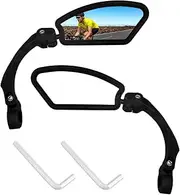 Mesee Pack of 2 Bicycle Rear View Mirrors, Bicycle Handlebar Mirror, Rotating Mirror, 360° Rotatable & Foldable Bicycle Rear View Mirror for Universal Bicycle Rear View Mirror, Foldable, Left and