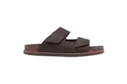 Mens Hush Puppies Cracker Brown Sandals Slip On Leather Shoes