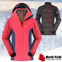 在飛比找Yahoo奇摩購物中心優惠-North Field 女 二件式防風防水外套+內層保暖羽絨