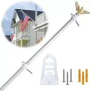 6FT Flag Poles for Outside House with Eagle Topper, Tangle Free Flag Pole Kit...