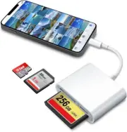 SD CF Card Reader Compatible with iPhone/iPad SD CF TF Memory Card Reader