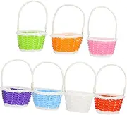 7pcs Adorable Easter Baskets Woven Storage Basket Mini Flower Baskets for Home Decor Random Color