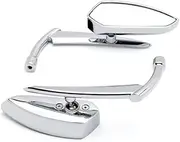 Motorbike Mirrors For Sportster XL883 XL1200 For Touring For Road For King For Softail For Fatboy For Dyna Motorcycle Rear Side Mirrors Motorcycle Bar End Mirrors(Silver)