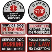 Lightbird 6 PCS Service Dog in Training/Working/Stress & Anxiety Response Embroidered Hook & Loop Morale Patches