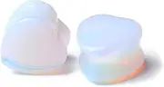 [Decentraland] 2 Pcs Stone Ear Gauges Earrings Heart-shaped Ear Gauges Plugs Jewelry 6mm(2g)