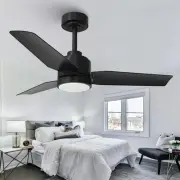 42 Inch Black Ceiling Fans with Lights and Remote Modern Ceiling Fan for Livi...
