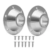 2 Pcs Aluminum RV Table and Floor Mounting Base, Standard Size with 12 Mounting Screws for Camper Trailer, RV Camper Metal Pedestal Table Base, Silver