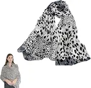 [Sdopbinbin] Leopard Scarf for Women Chiffon Scarf Thin Leopard Print Scarf for Girls Women Fashion Headscarf for Winter