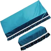 QUMIIRITY 1 Set Elegant Lace Piano Cover Flannel Protector for Upright Piano with Stool Cover Durable Reusable Keeps Dust Away for Home Decor