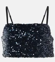 [Dorothee Schumacher] Dorothee Schumacher Sequined crop top AU 8 blue