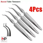 4-Piece Buccal Tube Bracket Positioning Tweezer Set – Precise Orthodontic Work