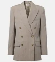 [Stella McCartney] Stella McCartney Oversized double-breasted wool blazer AU 16 grey