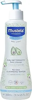 Mustela No Rinse Cleansing Water, Micellar Water Cleanser for Baby's Face, Body and Diaper, with Natural Avocado Perseose and Aloe Vera, Various Sizes