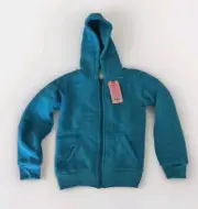 KIDS SEVEN APPAREL THICK SHERPA LINED HOODED JACKET TEAL ZIP FRONT POCKETS XL