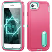 MCC Shockproof iPhone 16e Case Cover Heavy Duty with Stand Apple iPhone16e [Magenta+Light Blue]