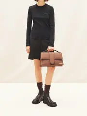 Jacquemus Le T-Shirt Brodé Manches Longues in Black