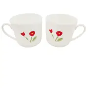 Crate & Barrel Annas Artistry Fine Bone China Mugs Cups Lot of 2 Floral NEW