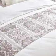 CottonMore Jacquard Pattern Home Bed Runner Decor Queen King Light Purple 50cm x 210cm