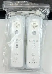 2 Pk Remote Controller Wand White for Nintendo Wii & Wii U Motion Wiimote