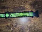 BRIGHT LIME GREEN ON BLACK FUNNY I DON'T SWEAT I SPARKLE PET DOG PUPPY COLLAR