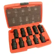 10pc 1/2" Drive SAE Shallow Universal Impact Joint Socket Set