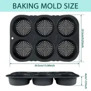 2Pcs Silicone Hamburger Bun Mold 6-Cavity Egg Muffin Baking Pan Non-Stick xiWsS
