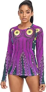 [RPLIFE] Purple Octopus Monster UV Sun Protection Long Sleeve Shirt Running Top Summer Hiking Clothes Women