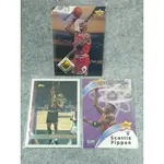 NBA球員卡JORDAN&PIPPEN&RODMAN三張合售，分別有UPPER DECK TOPPS FLEER等等