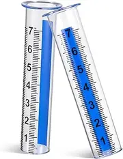 Set of 2 Precision Rain Gauge Tubes Plastic Gauges for Outdoor Rain Measurement for Garden Lawn Yard Monitoring