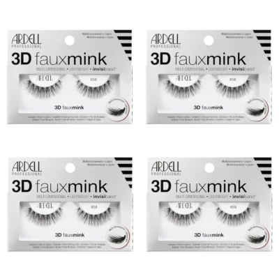 (Lot of 4) Ardell Professional 3D Faux Mink 858 Eyelashes