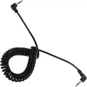 Gadpiparty Male to Male 3.5mm Stereo Audio Cable Coiled Aux Cord Right Angle Connector for