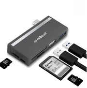 mbeat Essential 5-IN-1 USB- C Hub ( USB hub 2.0, 3.0, SD/TF Card Reader Supports SDXC, MicroSDXC) USB 3.0 Speed: Up to 5Gbps Weight: 18g MB-UCH-27GRY