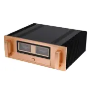 Class AB HiFi High Power Audio Power Amplifier Yellow VU Meter Pure Rear Stage