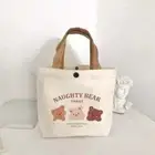Canvas Mini Handbags Cartoon Storage Bags Fashion Lunch Bag Picnic
