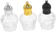 VALICLUD 3pcs Vintage Perfume Roller Bottles with Crown Caps Stylish Essential Oil Containers and Portable Glass Vials for Travel and Everyday Use