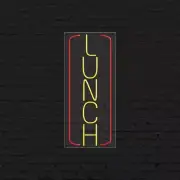Lunch Sign for Business Displays | LED Flex Neon | 13"W x 32"H x 1"D