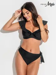 Pour Moi Black Tie Side Bermuda Foldover Briefs (N67874) | $55