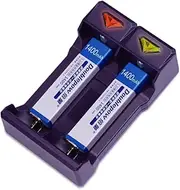 Pack of 2 Minidisk CD Walkman Gumstick 7/5 F6 Batteries & USB Charger - 1.2V 1400mAh Ni-MH (F6 Charger + Twinpack Batteries)