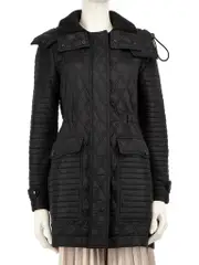 Black Hooded Puffer Coat