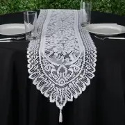 14"x108" WHITE LACE TABLE RUNNER Wedding Party Catering Event Romantic Linens